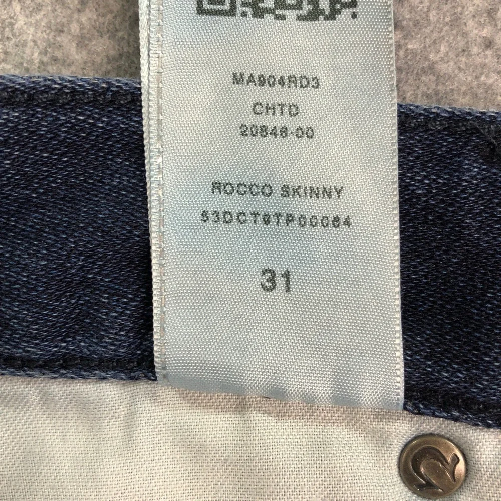 True Religion Mens Jeans 31 (fits 32x34) Rocco Skinny Blue Dark Wash Stretch